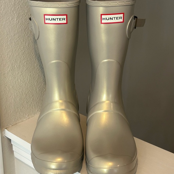 Hunter Original Nebula Wellingtons Pale Gold Rain Boot Snow- Size 11 - Picture 7 of 11